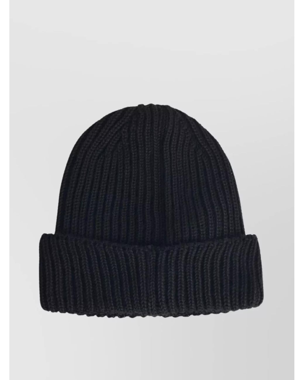 C P Company Blue Merino Wool Ribbed Beanie for men