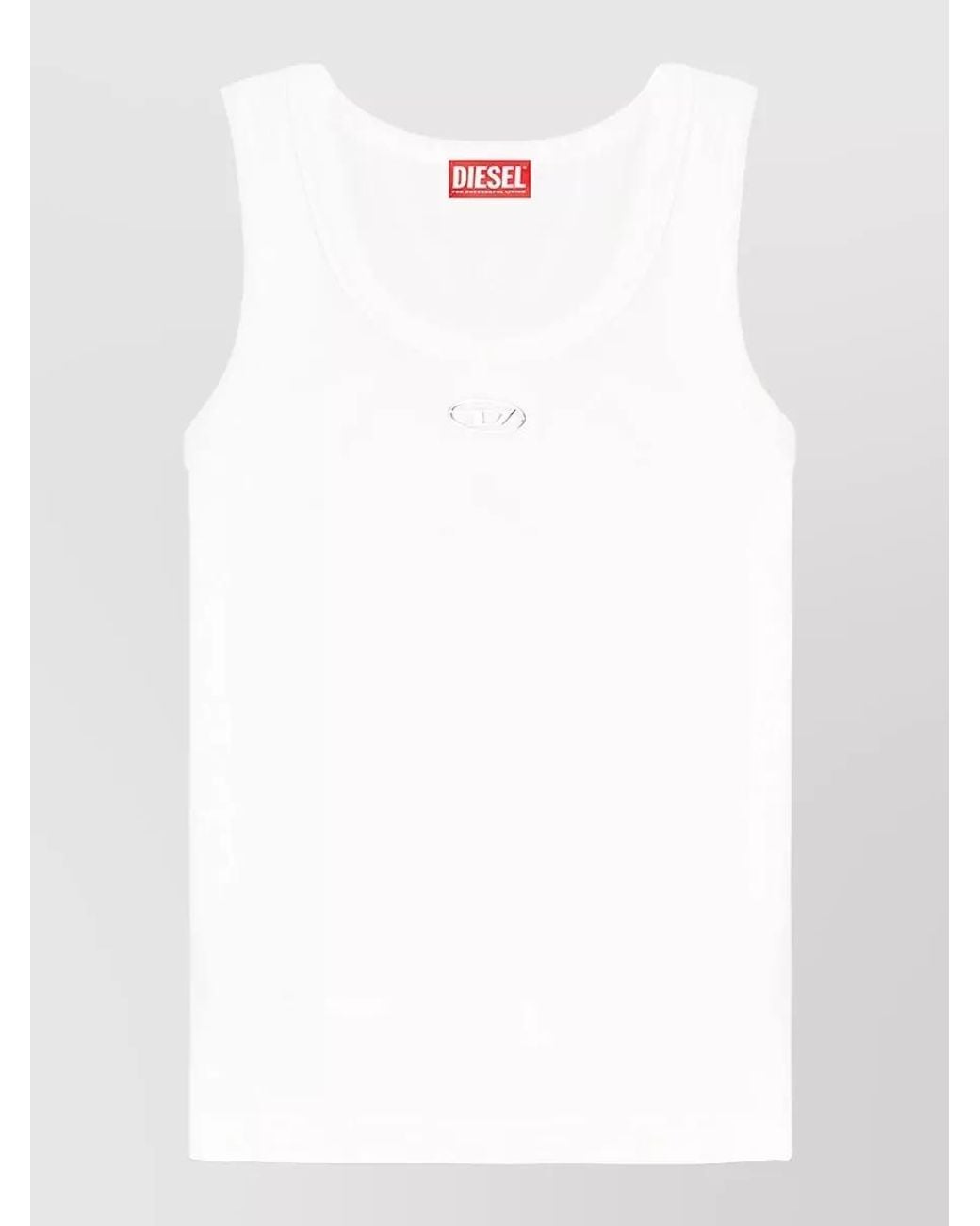 DIESEL White Ribbed Slim-Fit Cotton Tank Top