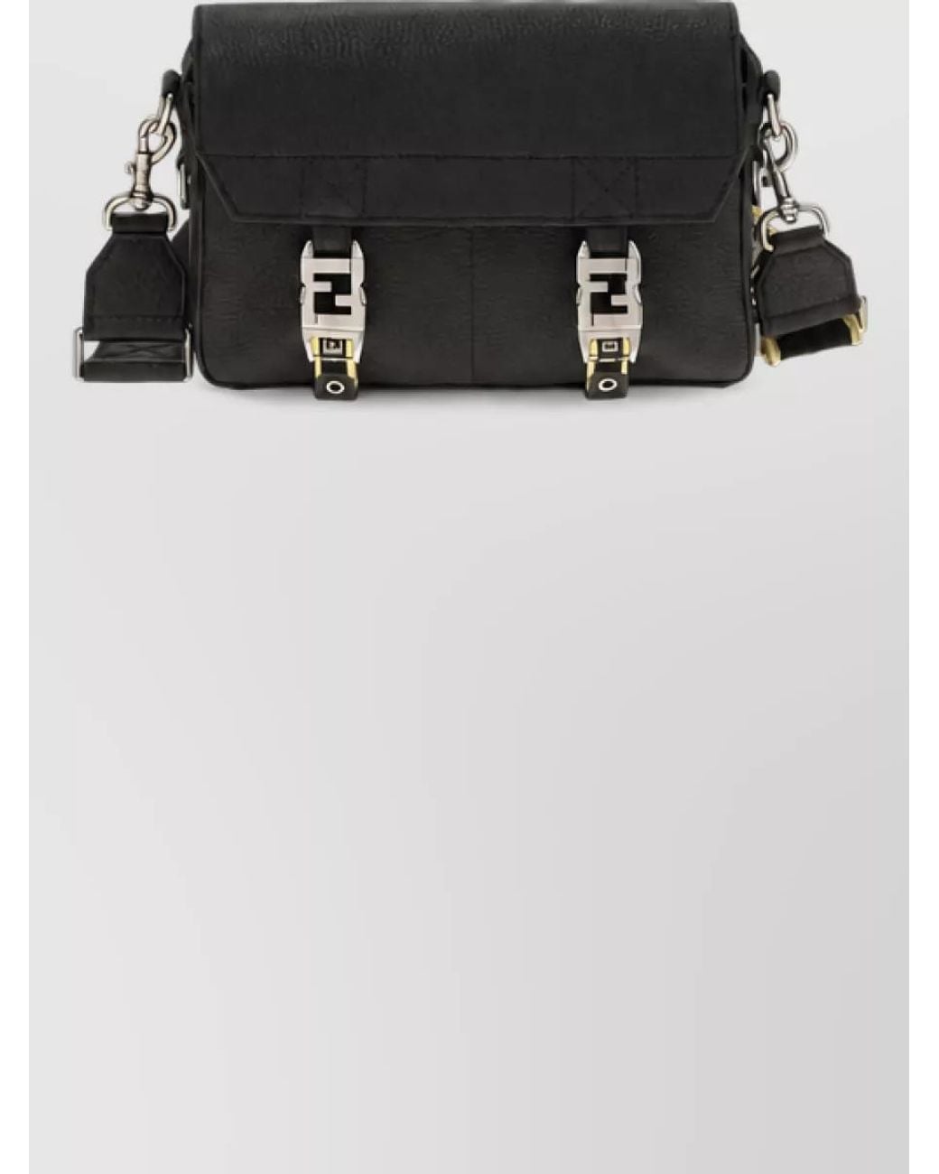Fendi Black Leather Crossbody Clutch Bag for men