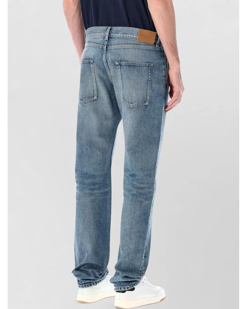 Saint Laurent Blue Denim Relaxed Slim Trousers for men