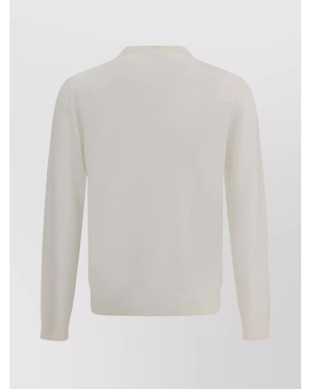 Fendi White Ff Sweater With Ribbed Crew Neck for men