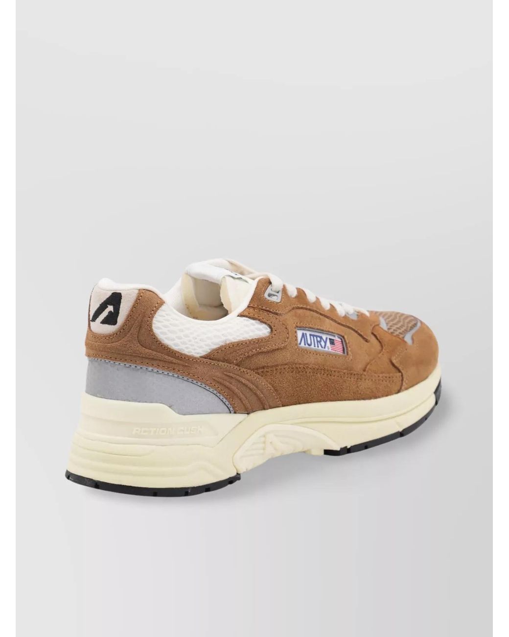 Autry Brown Leather Hyperway Low-Top Sneakers for men