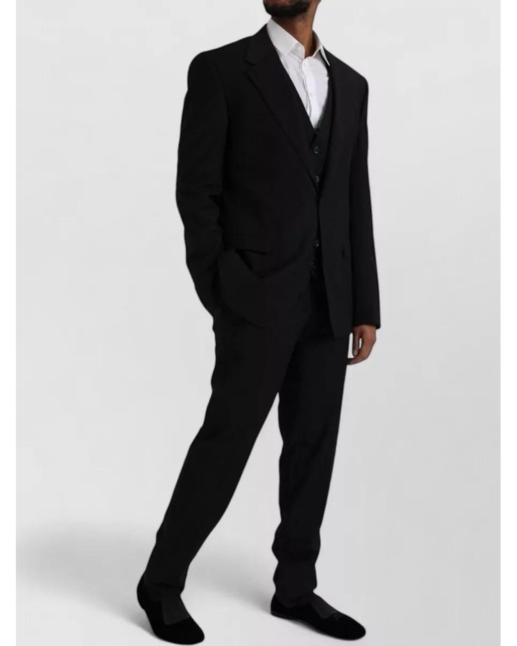 Dolce & Gabbana Black Polyester Wool Suit Jacket for men