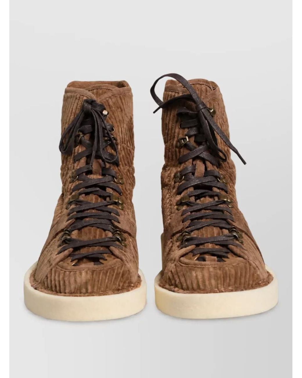 Dolce & Gabbana Brown Corduroy High Top Sneakers for men