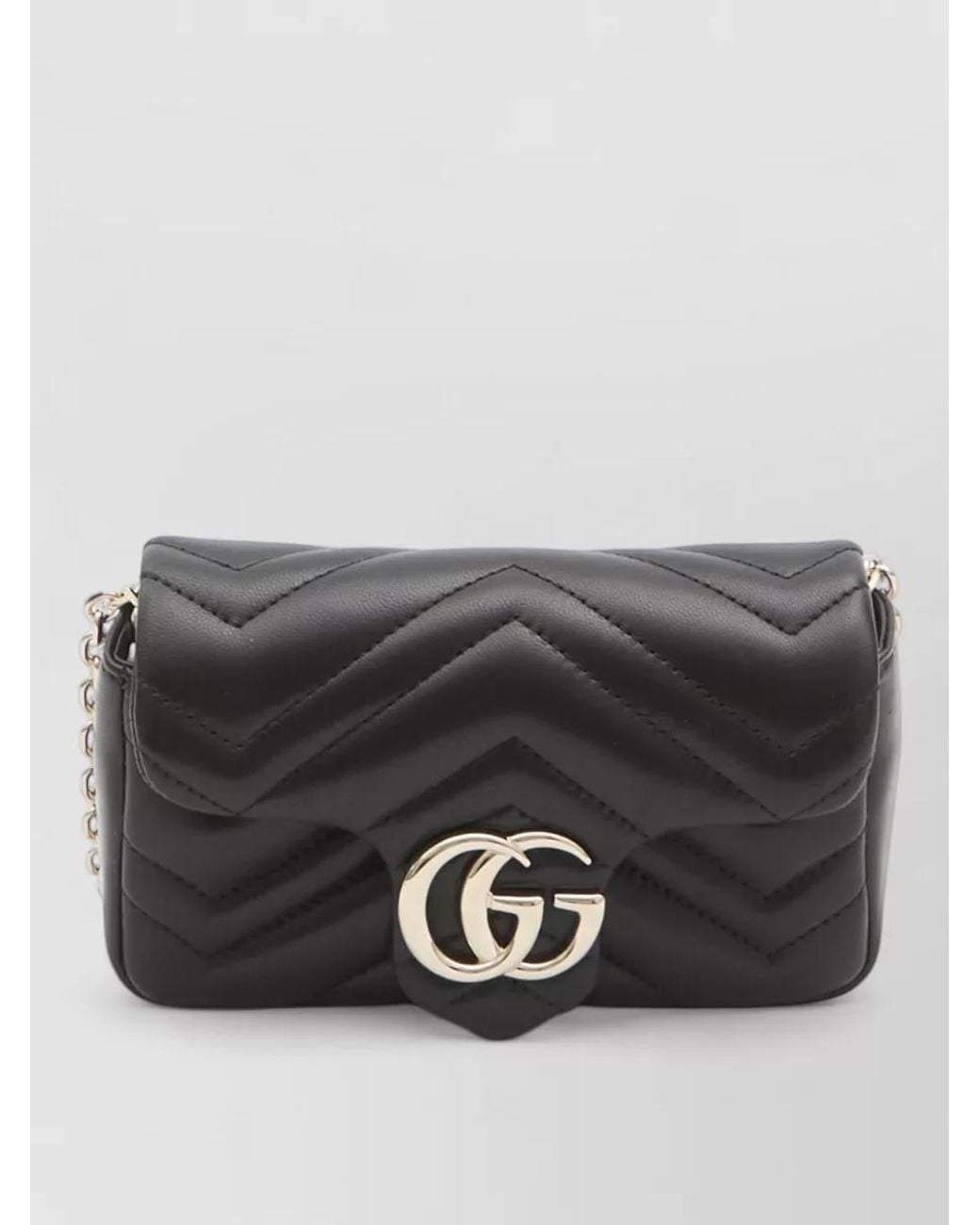 Gucci Gray Gg Marmont Mini Leather Crossbody Bag