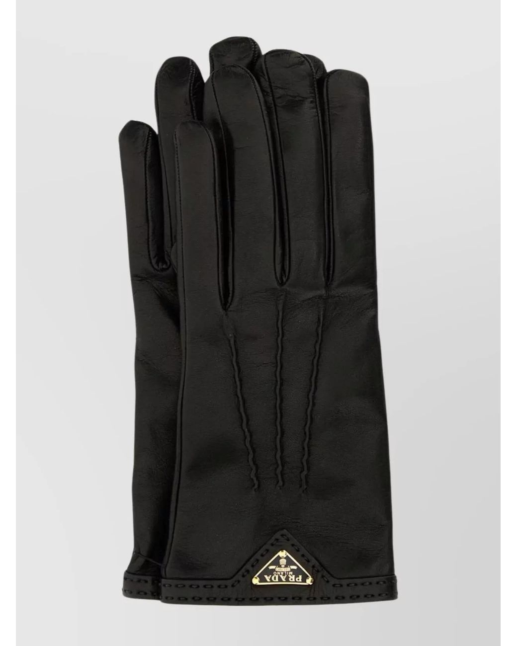 Prada Black Lamb Leather Short Gloves