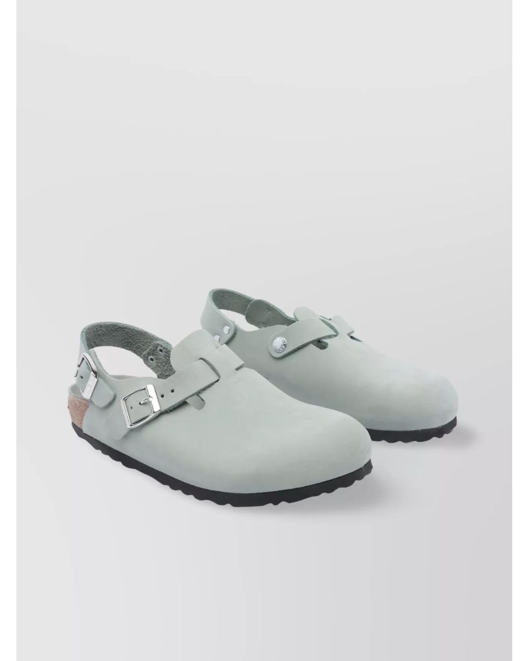 Birkenstock Gray Leather Mules