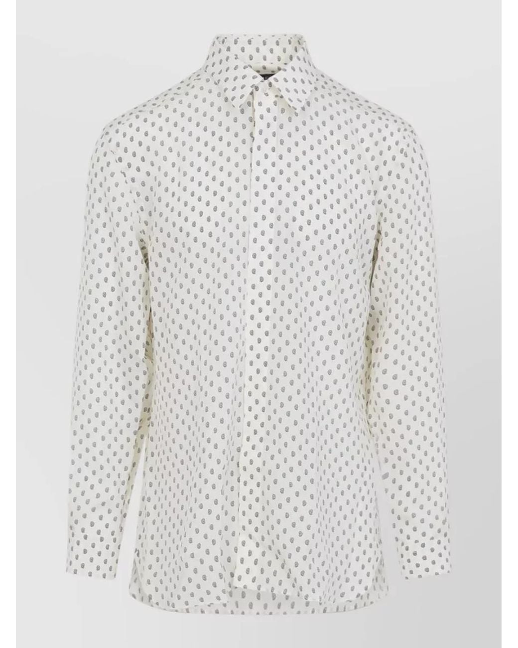 Tom Ford White Silk Paisley Print Long-Sleeve Shirt for men