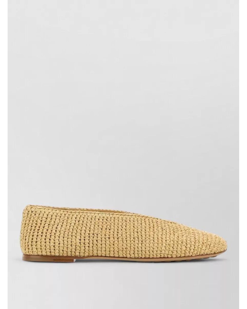 Bottega Veneta Natural Raffia Ballerina Flats