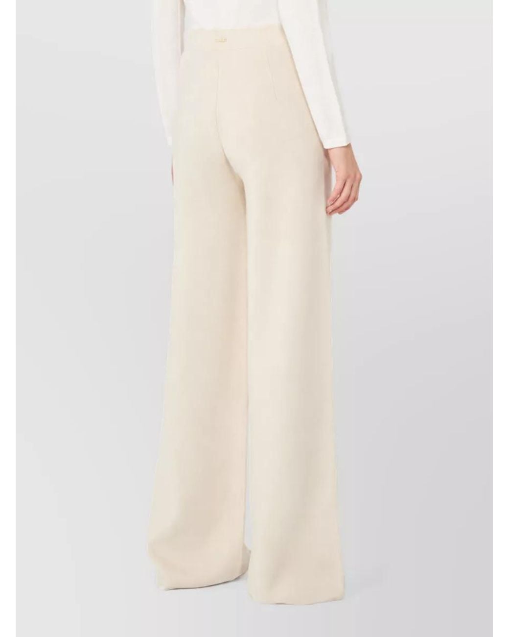 Max Mara Natural Cashmere Blend Wide-Leg Knitted Trousers