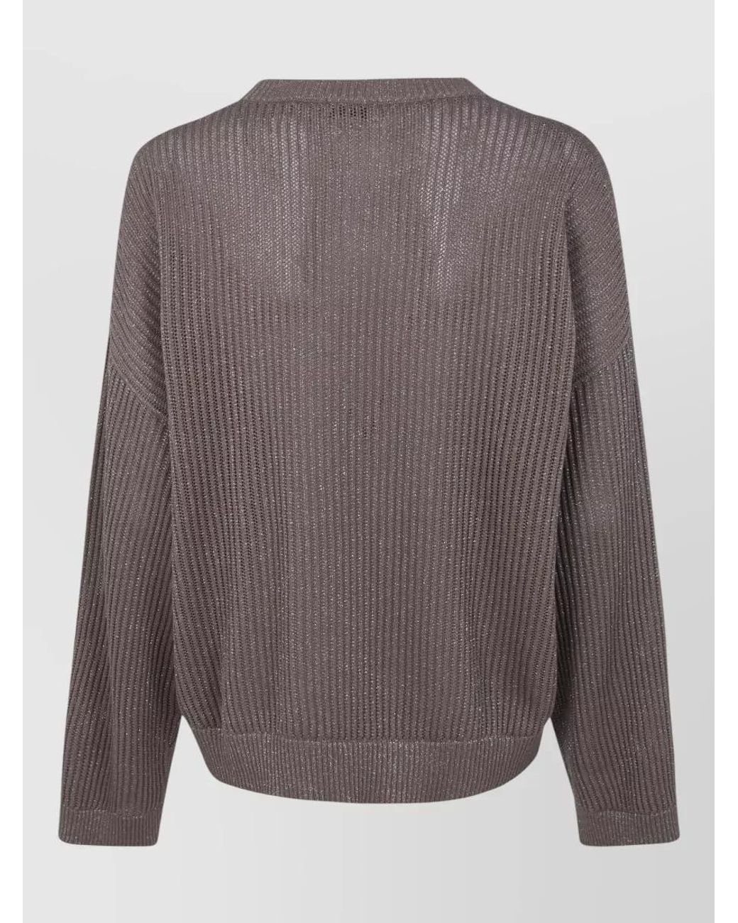 Brunello Cucinelli Brown Metallic Knit Jumper