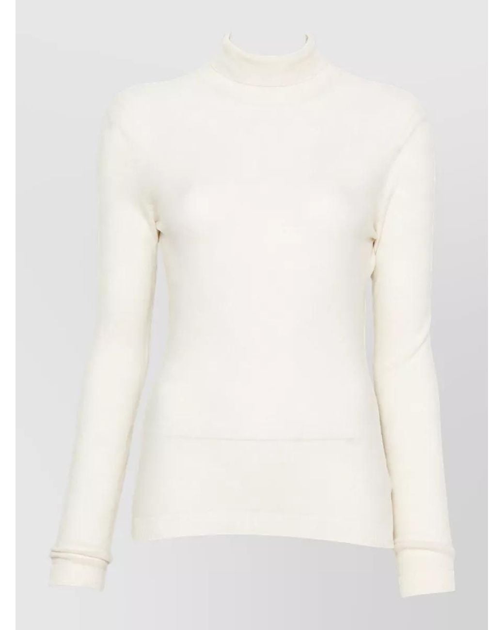 Fabiana Filippi Natural Fine-Knit Sequin-Embellished Turtleneck Sweater