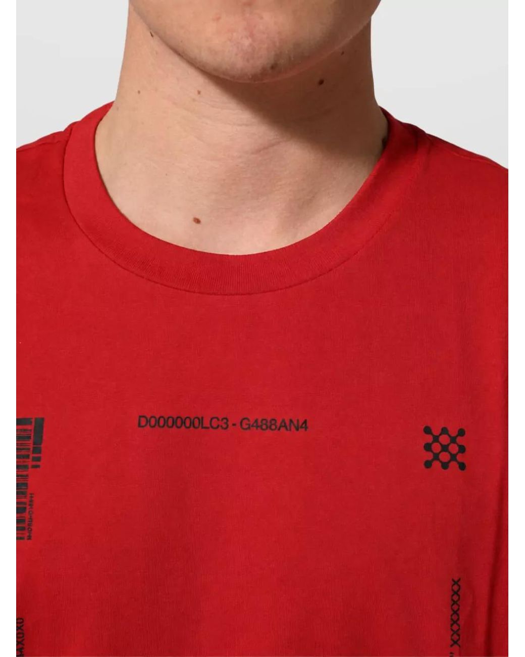 Dolce & Gabbana Red Graphic Print Crew Neck T-Shirt for men