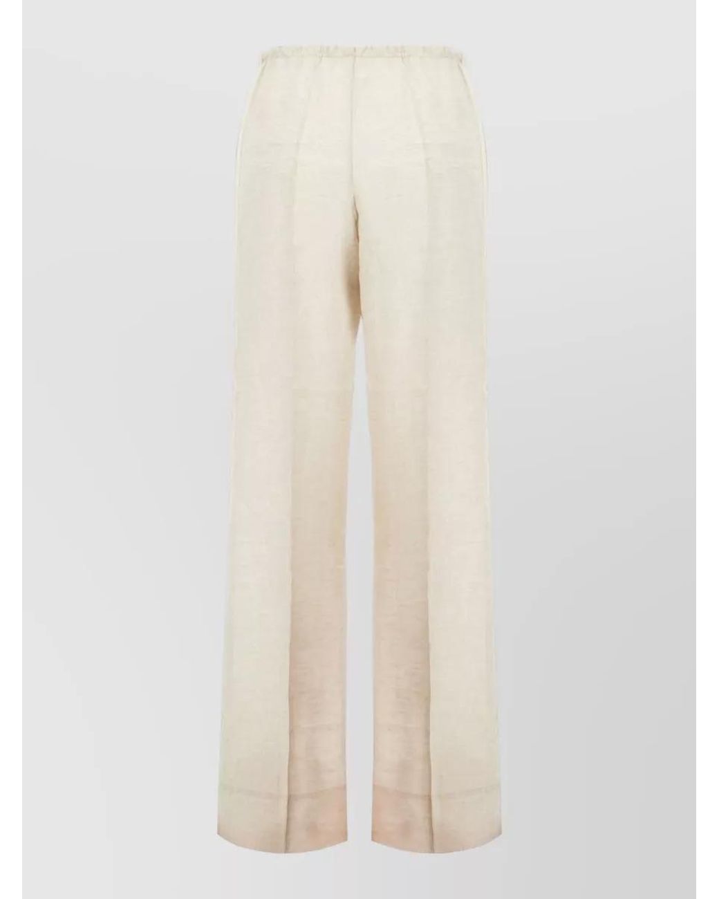 Palm Angels Natural Linen Wide-Leg Trousers