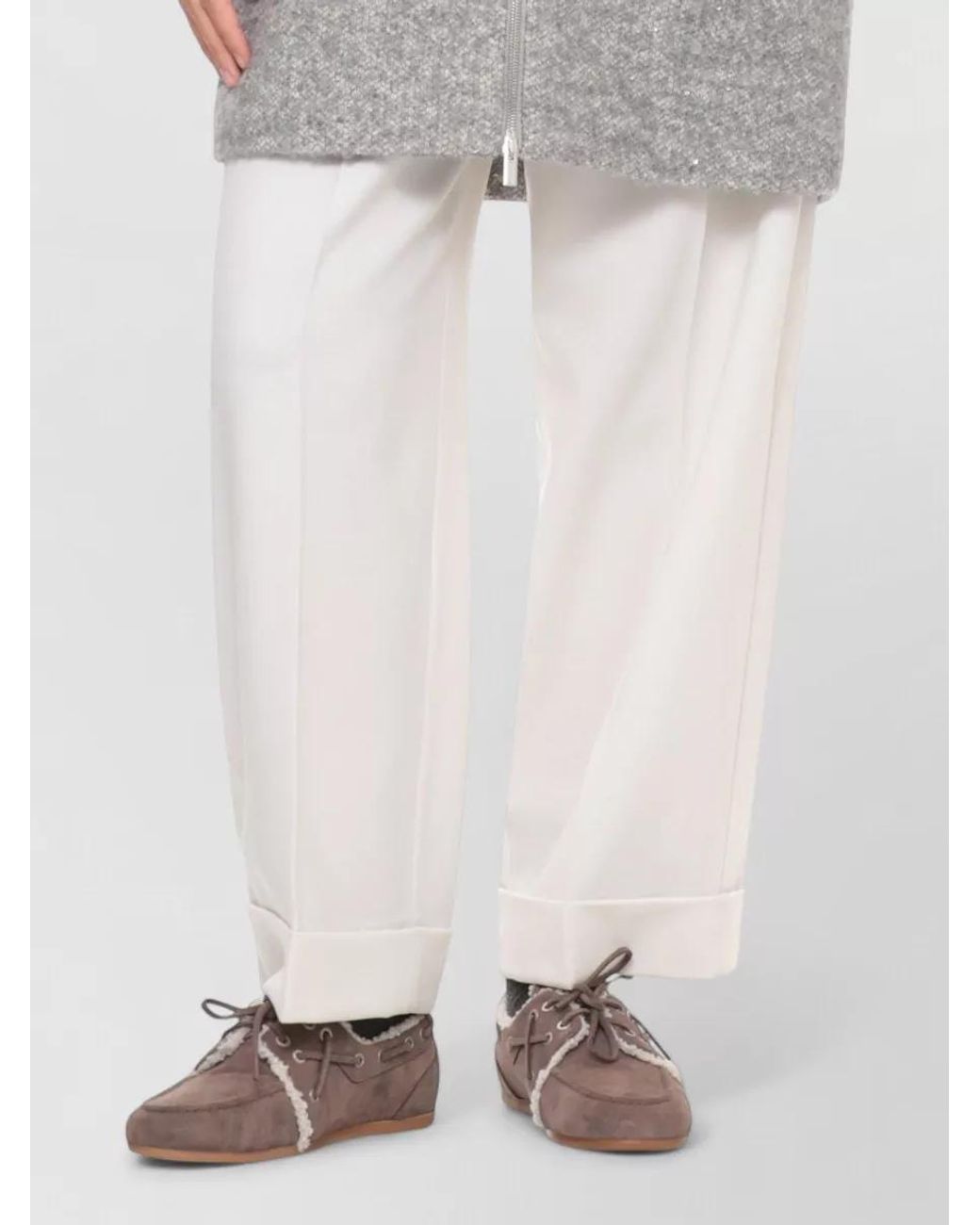 Peserico Gray Ribbed Collar Sequin Coat