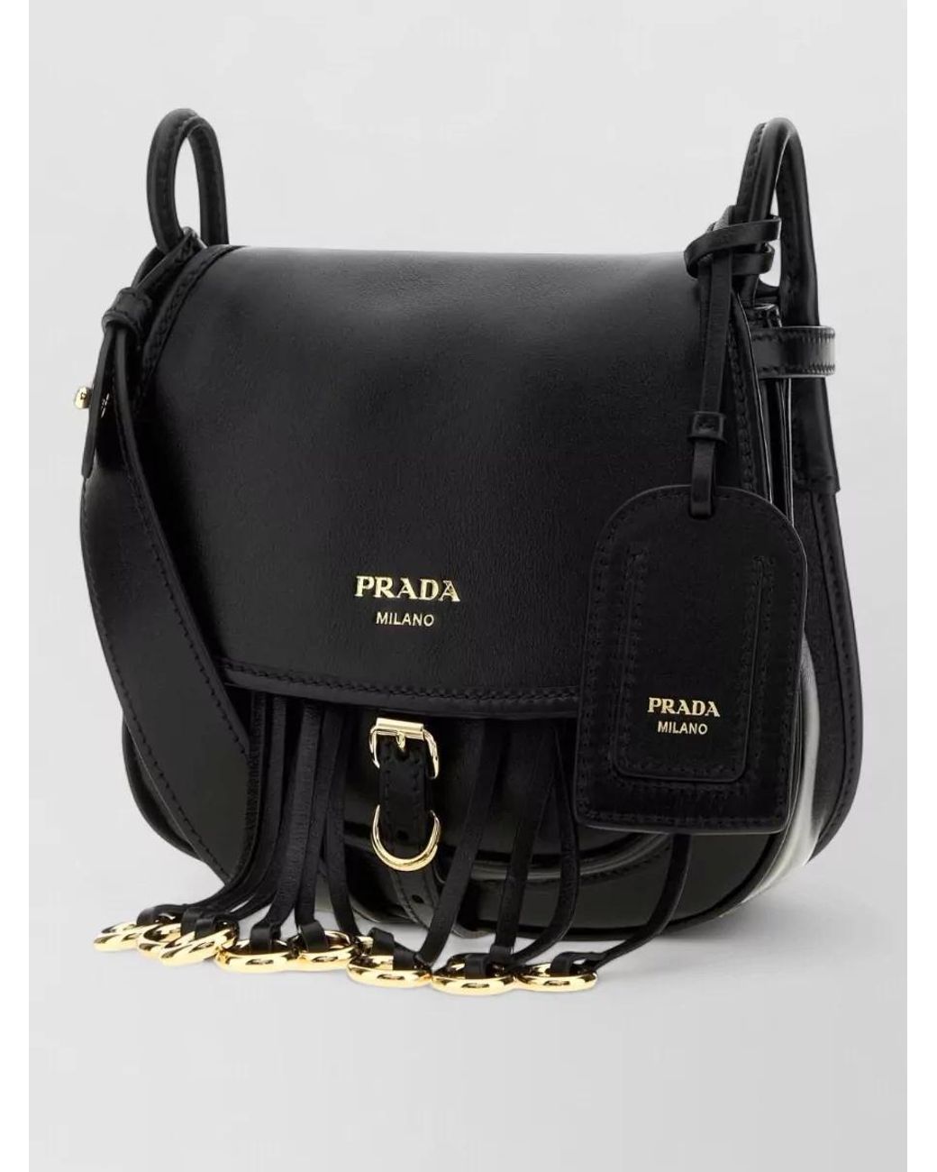 Prada Black Leather Cross-Body Bag