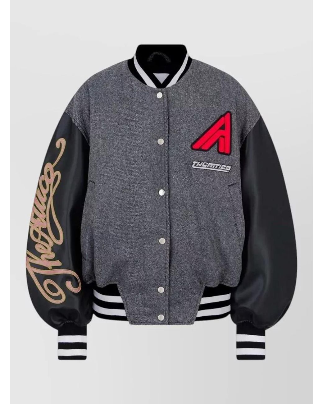 The Attico Gray Wool Bomber Jacket