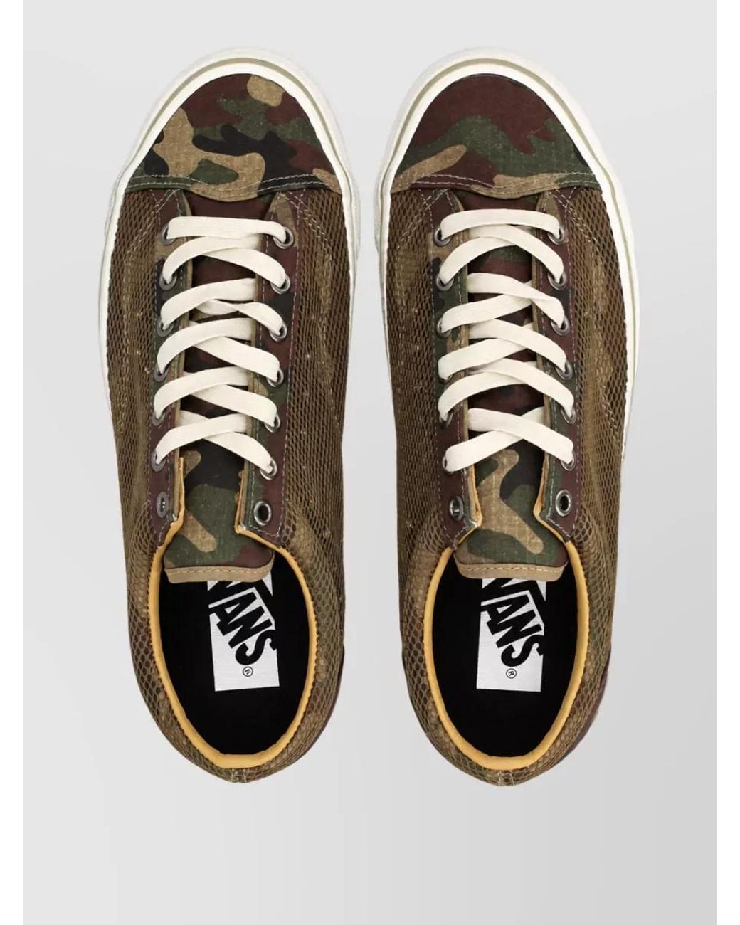 Vans Brown Camouflage-Print Canvas Low-Top Lace-Up Sneakers