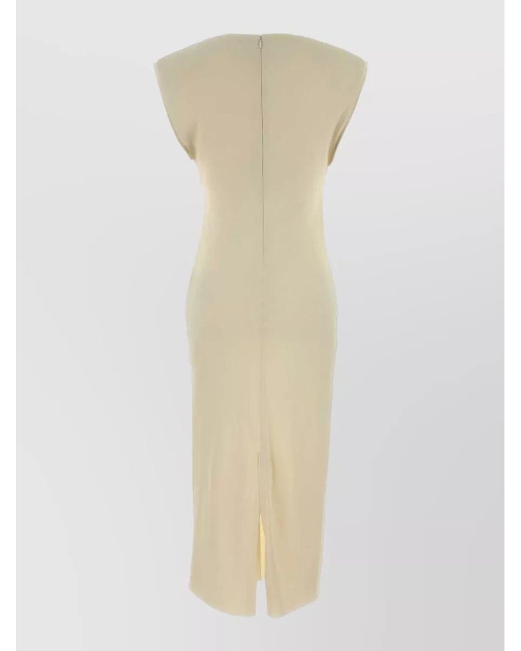 AMI White Stretch Midi Dress