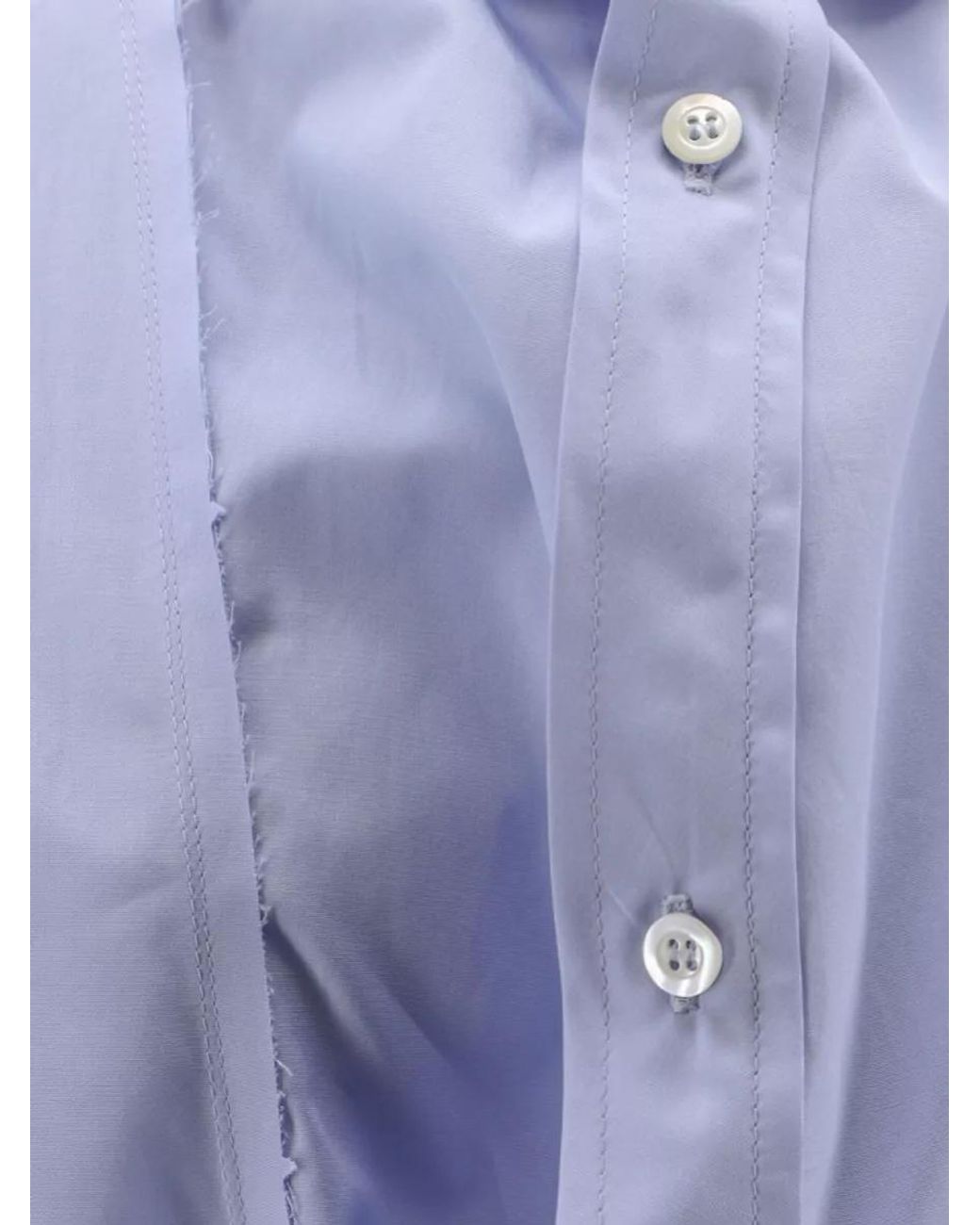 Maison Margiela Blue Cotton Long Sleeve Poplin Shirt