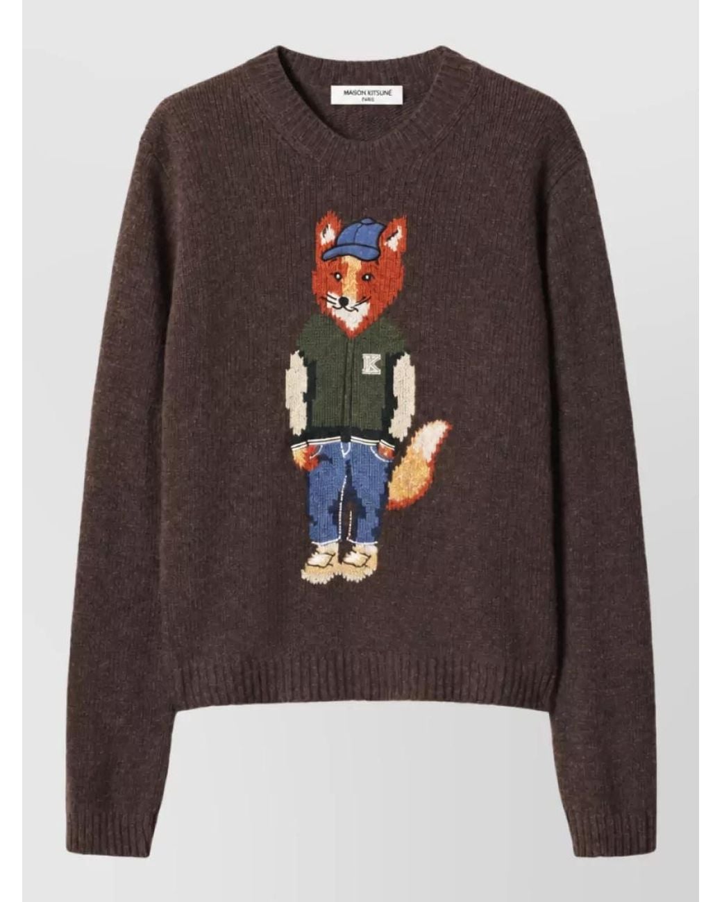 Maison Kitsuné Brown Wool Jumper