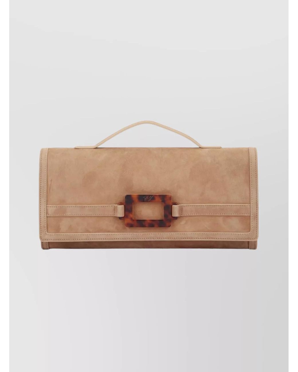Roger Vivier Natural Suede Clutch Bag