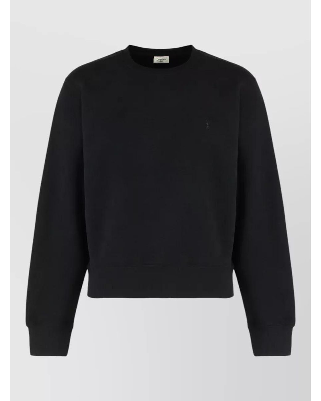 Saint Laurent Black Cotton Crew-Neck Sweatshirt for men