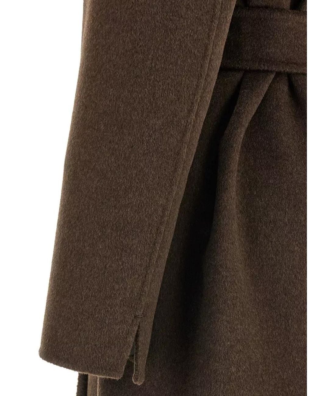 Max Mara Brown Wool Yak Belted Coat