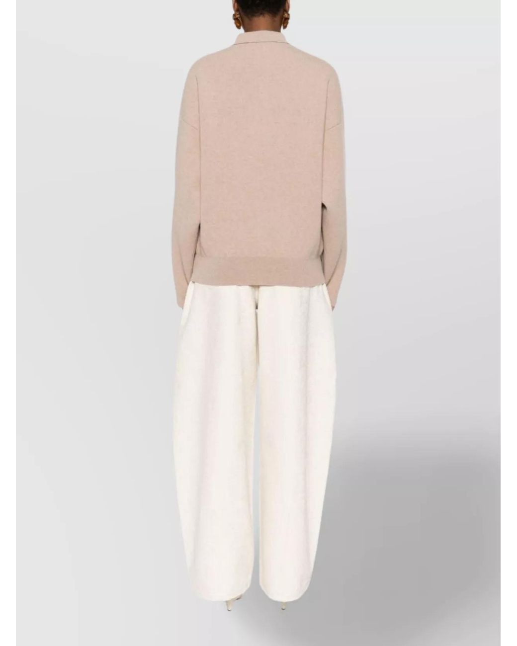 Jacquemus Pink Cashmere Wool Ribbed Turtleneck Polo Sweater