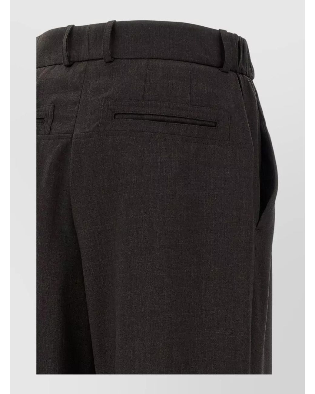 Kiko Kostadinov Black Virgin Wool Smocked Wide-Leg Straight-Leg Trousers for men