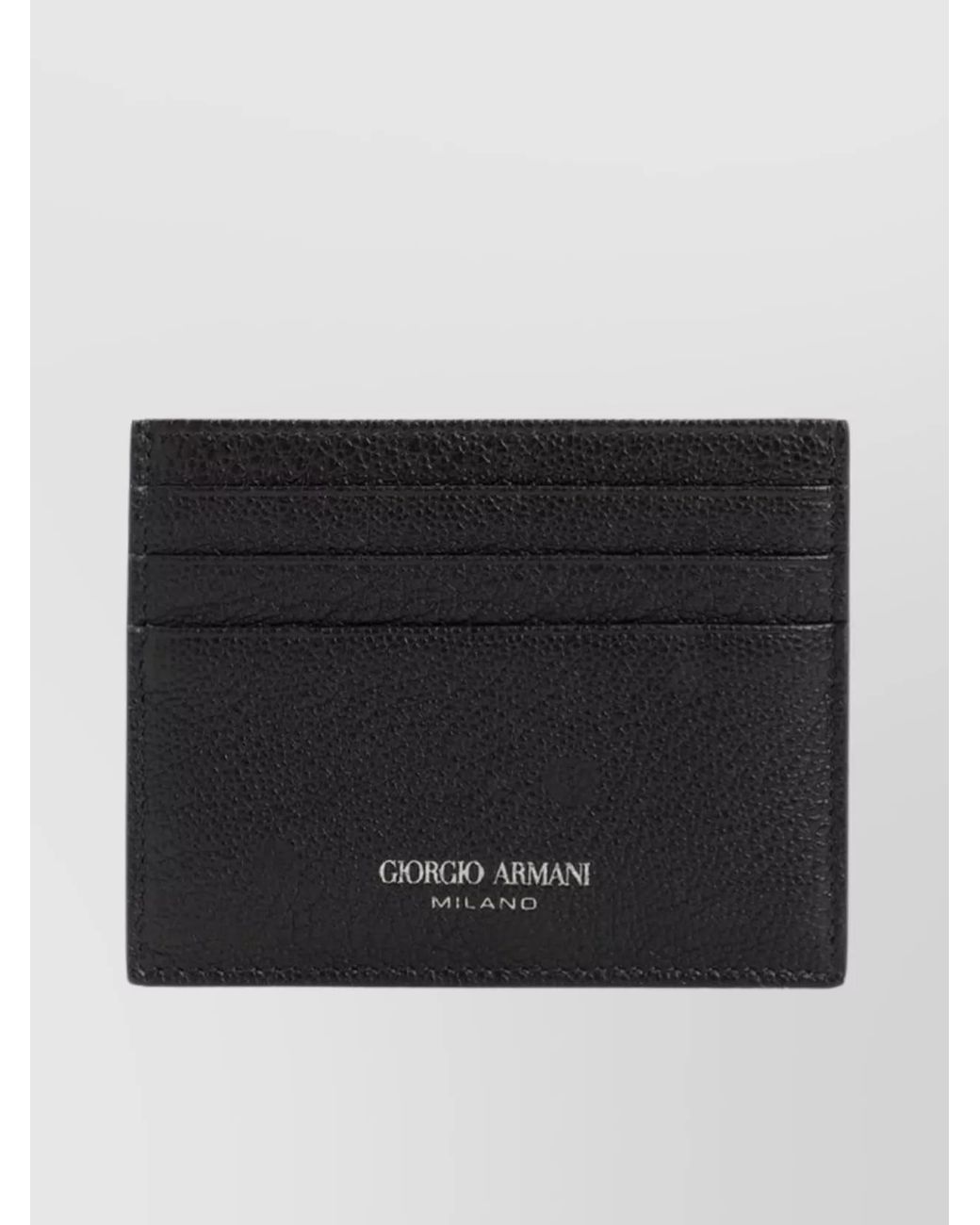 Giorgio Armani Black Leather Credit Card Holder for men