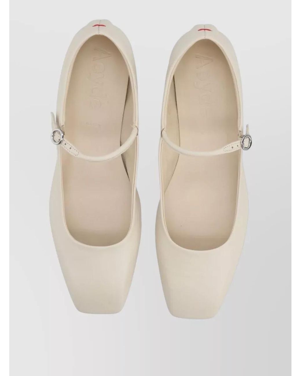 Aeyde Natural Leather Mary Jane Ballerina Shoes
