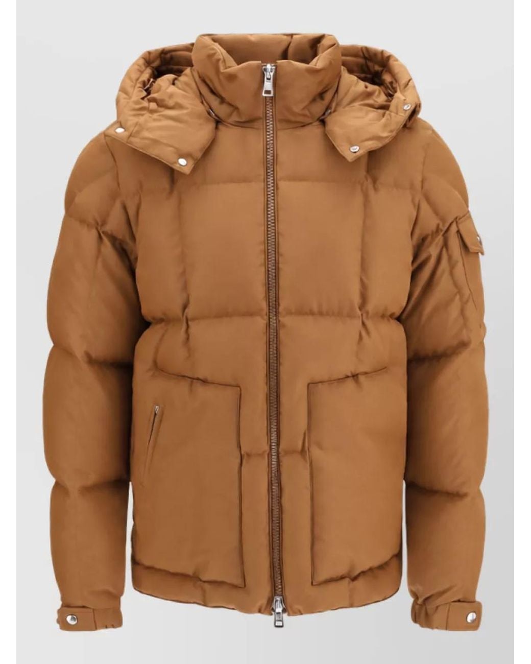 Moncler Brown Down Padded Hooded Coat for men