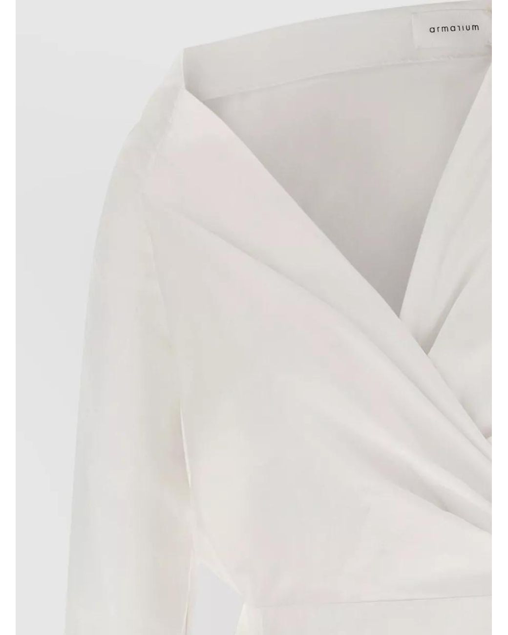 ARMARIUM White Cotton Asymmetric Wrap Long-Sleeve Shirt
