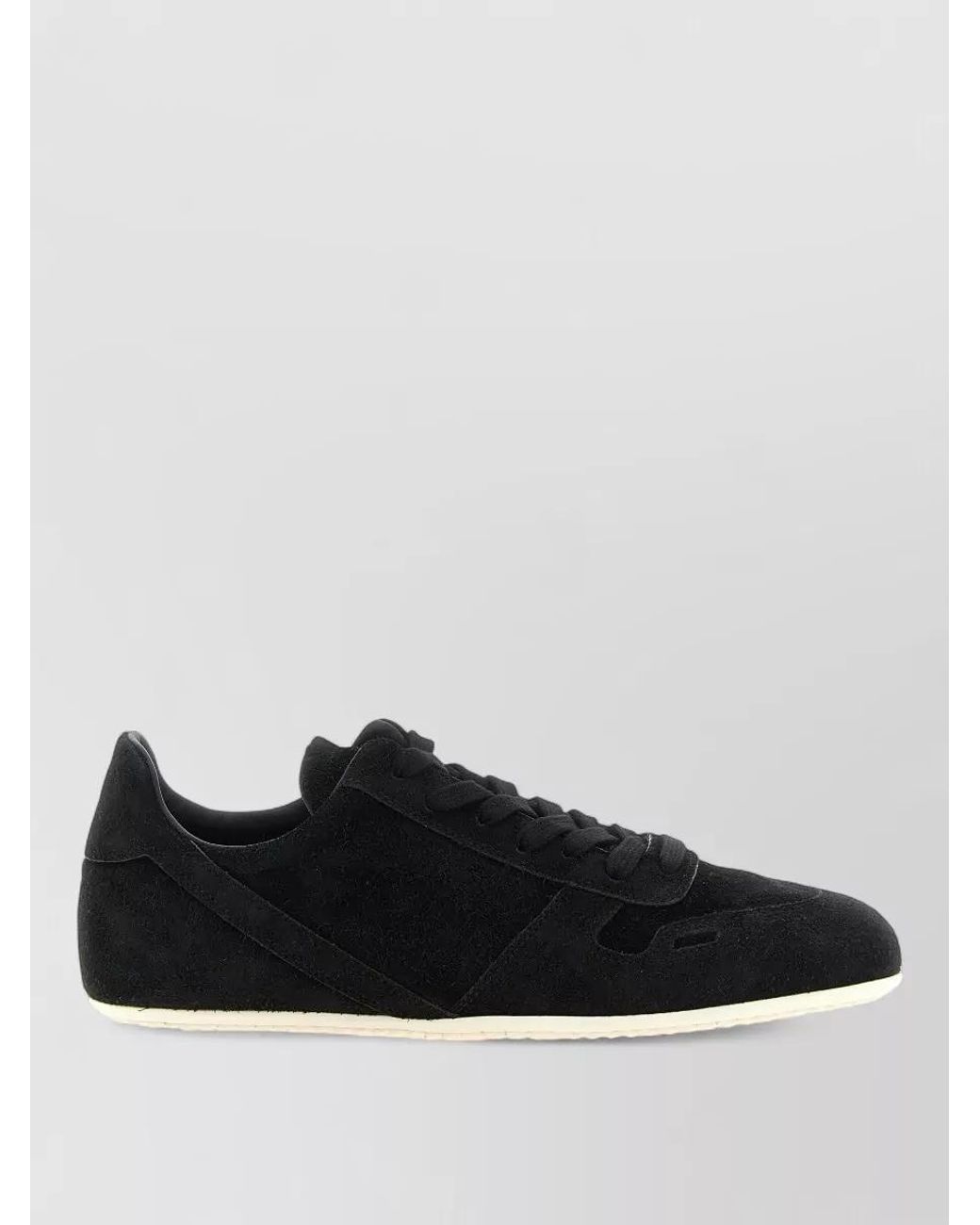 Rick Owens Black Leather Minimal Sneaks Lace-Up Sneakers for men