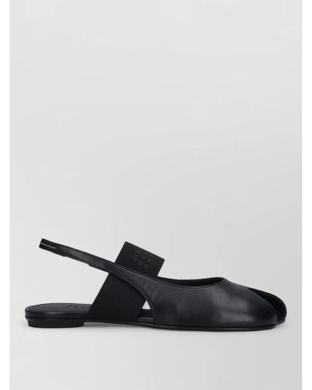 MM6 by Maison Margiela Black Leather Open-Toe Slingback Sandals