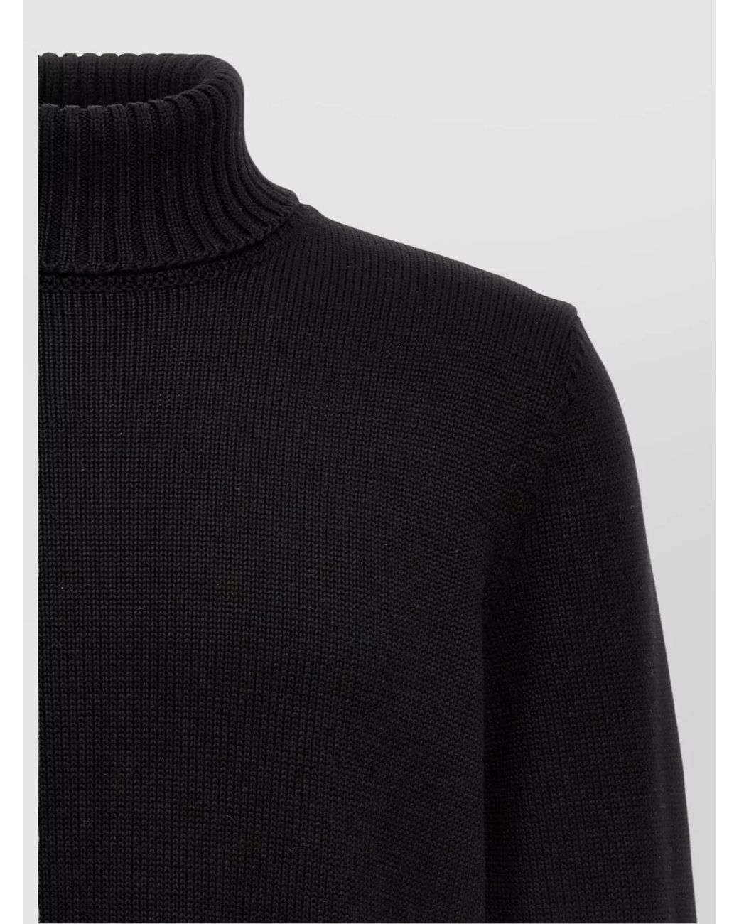 Zanone Black Virgin Wool Turtleneck Long-Sleeve Sweater for men