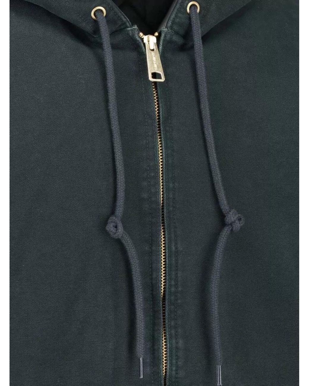 Carhartt Black Organic Cotton Hooded Loose-Fit Work Jacket for men