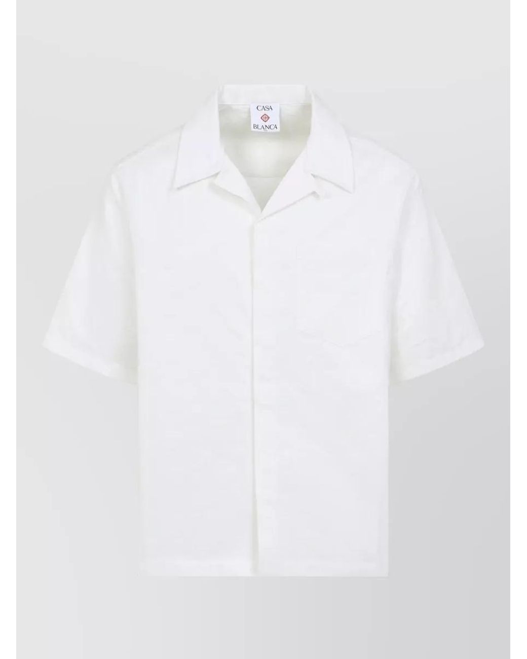 Casablanca White Cotton Monogram Short-Sleeve Shirt for men