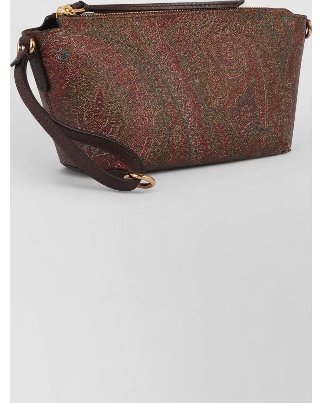 Etro Brown Arnica Mini Jacquard Clutch Bag