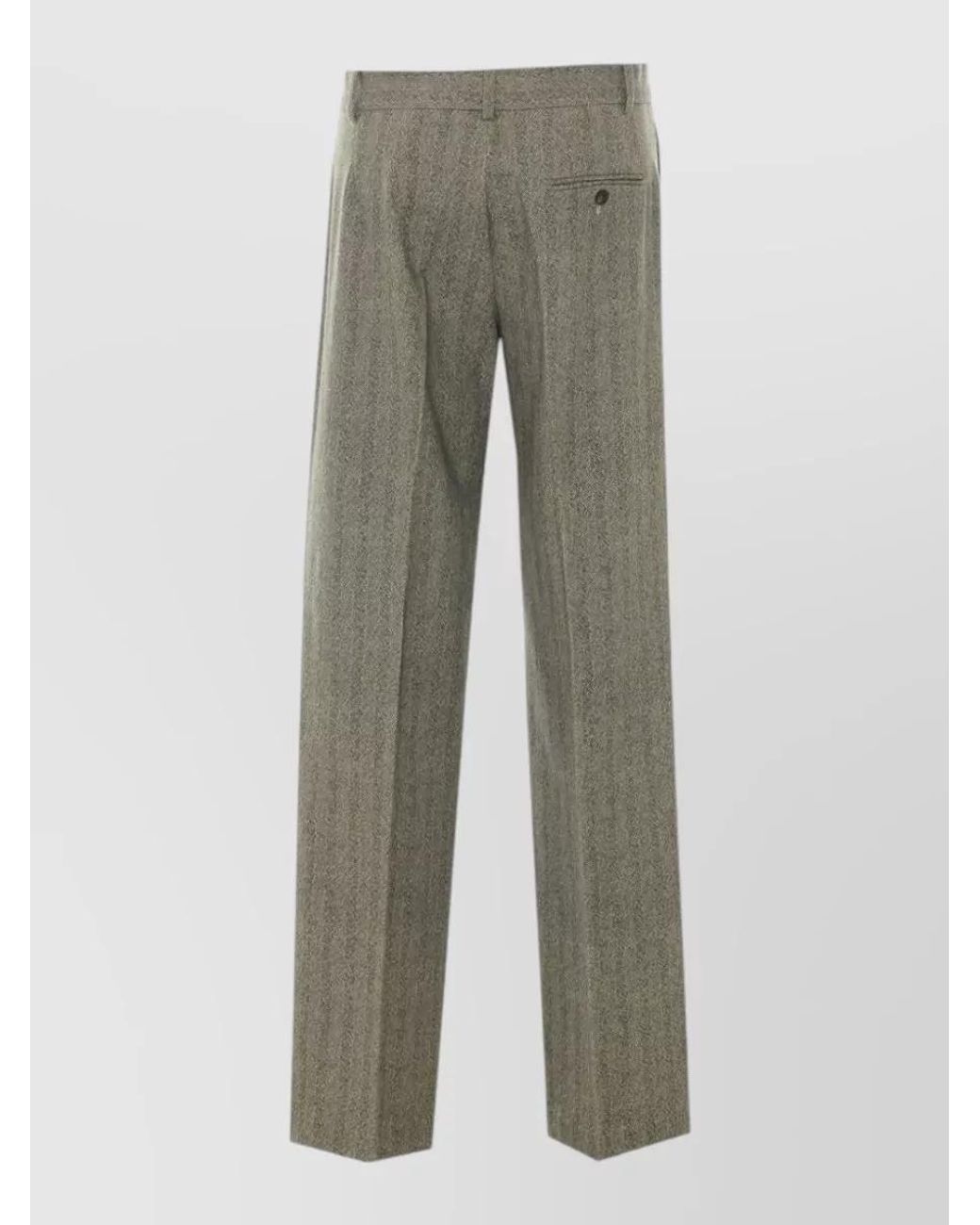 Circolo 1901 Gray Herringbone Straight-Leg Suit Trousers