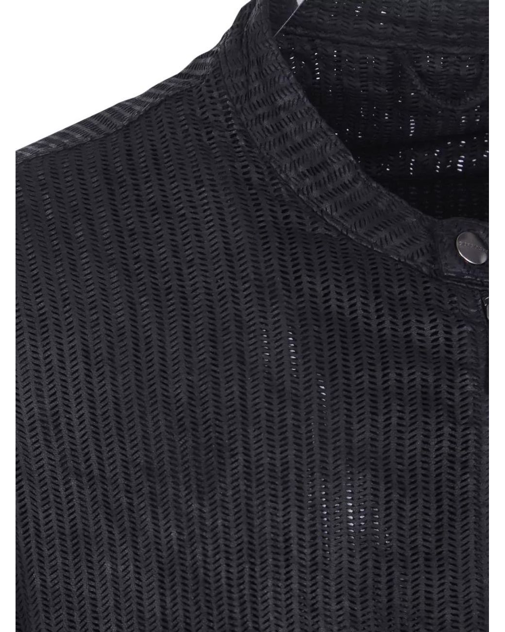 Giorgio Brato Blue Leather Biker Jacket for men