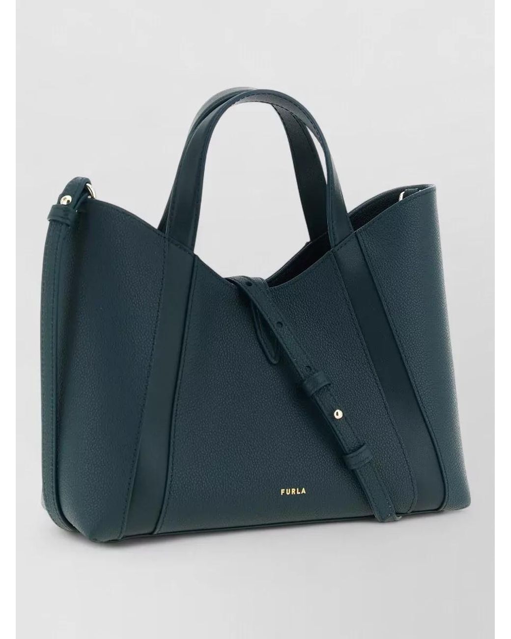 Furla Blue Na Calfskin Leather Shoulder Bag
