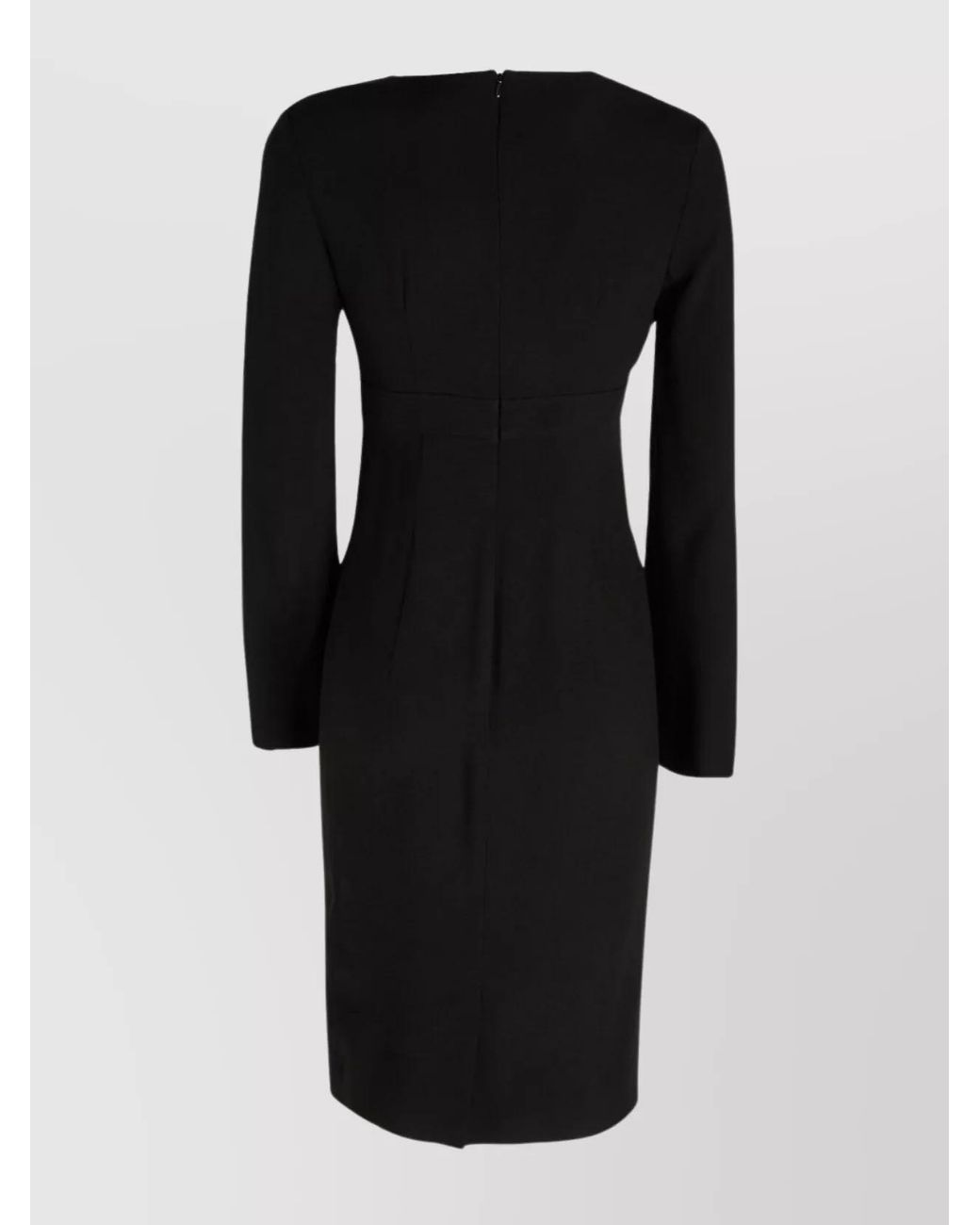 Moschino Black V-Neck Long-Sleeve Midi Dress