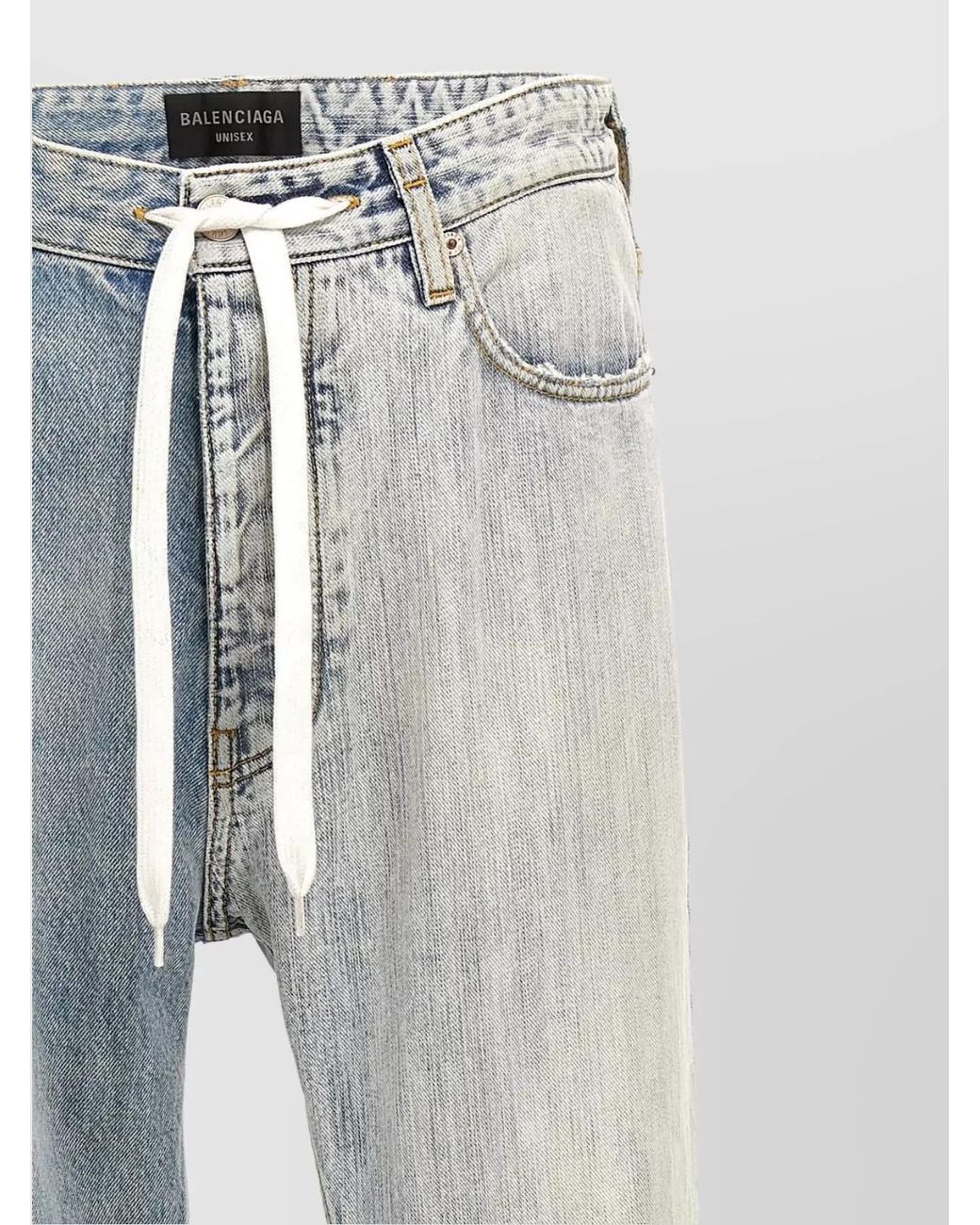 Balenciaga White Denim Wide-Leg Jeans