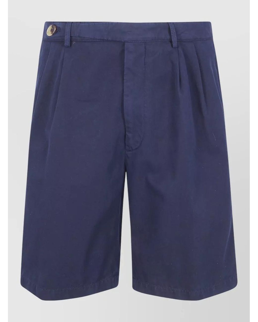 Brunello Cucinelli Blue Cotton Bermuda Shorts for men
