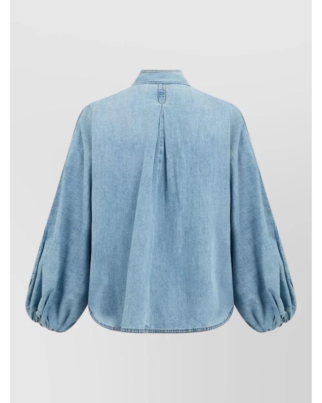 Zimmermann Blue Denim Bow Blouse