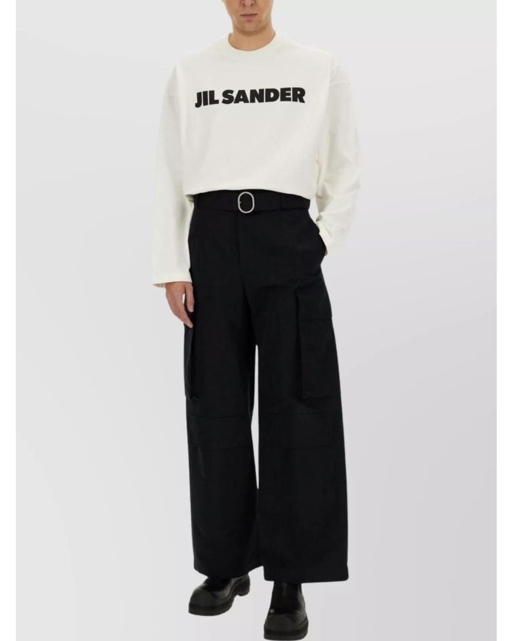 Jil Sander Black Wide-Leg Trousers for men