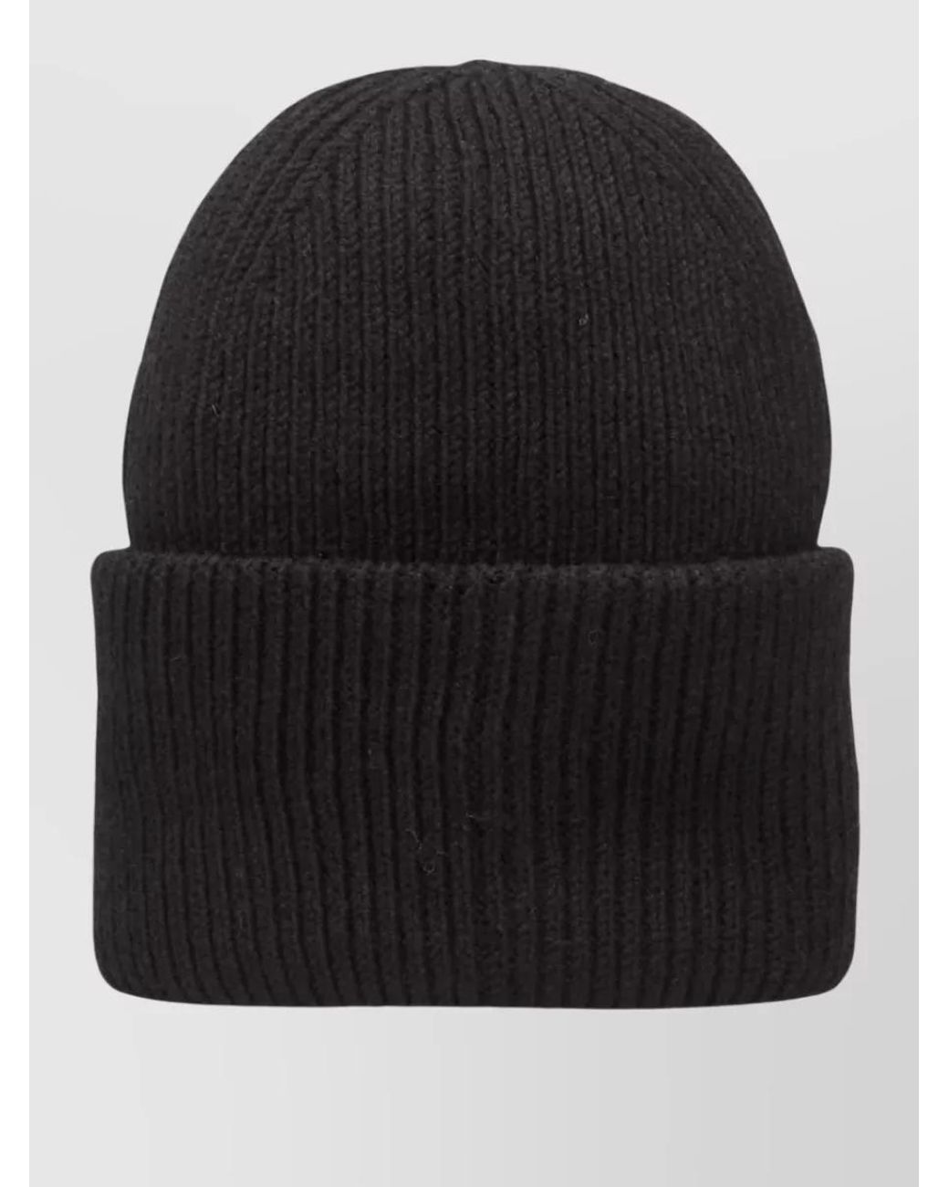 Napapijri Black Ribbed Beanie for men