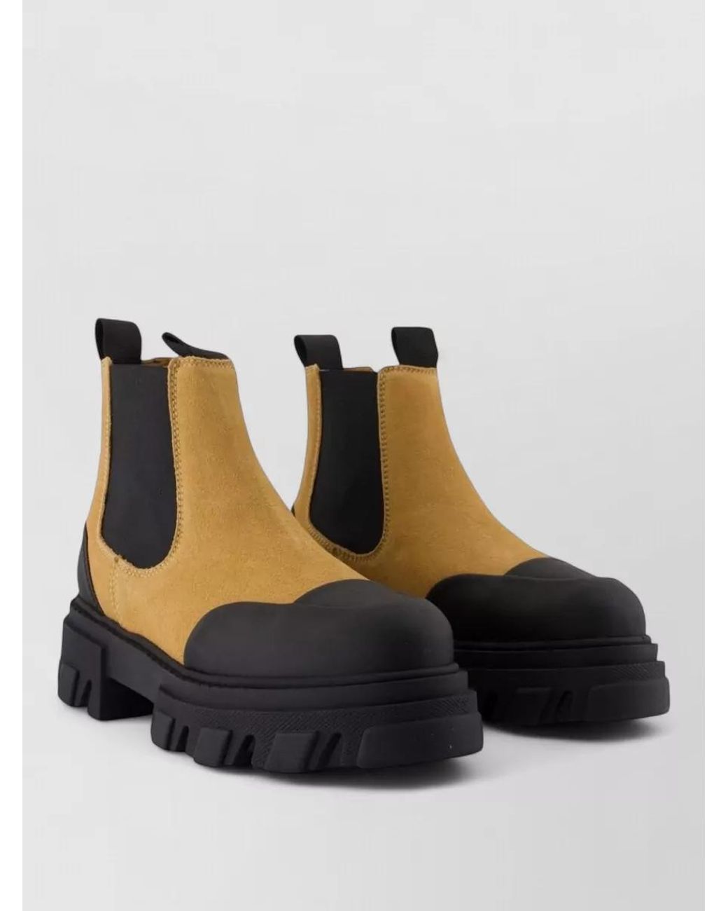 Ganni Blue Leather Chelsea Ankle Boots